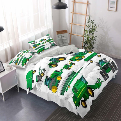 Grünes Bettwäsche-Set 220x240cm mit 2 Kissenbezügen 80x80cm