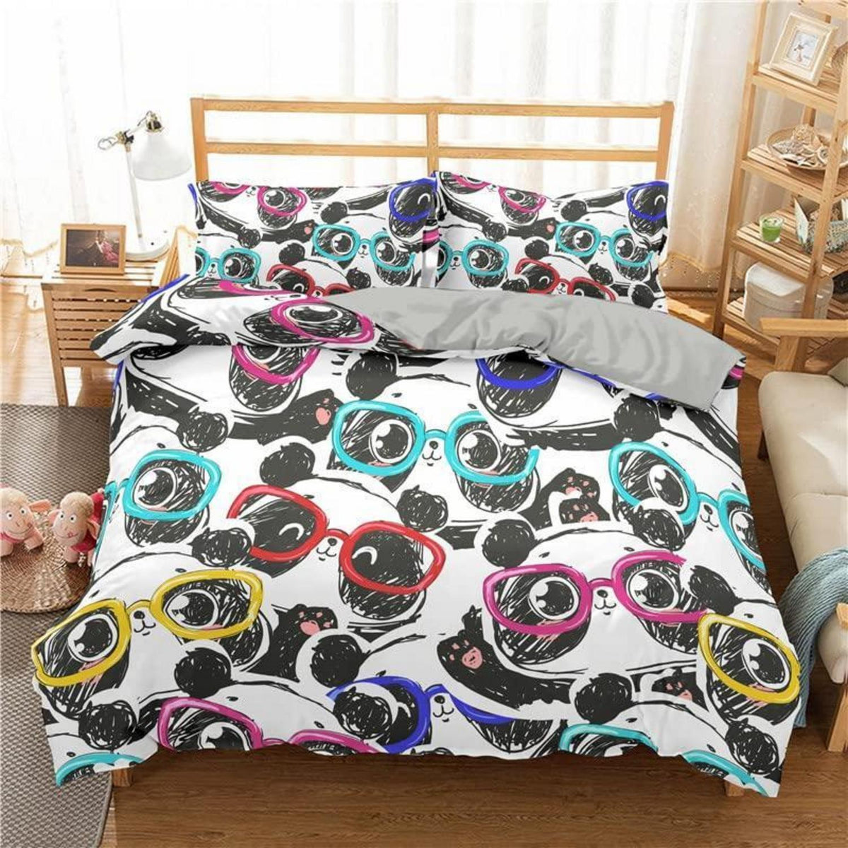 Panda Bettwäsche Set 200x200 cm – Niedliches Tier Motiv für Kinder