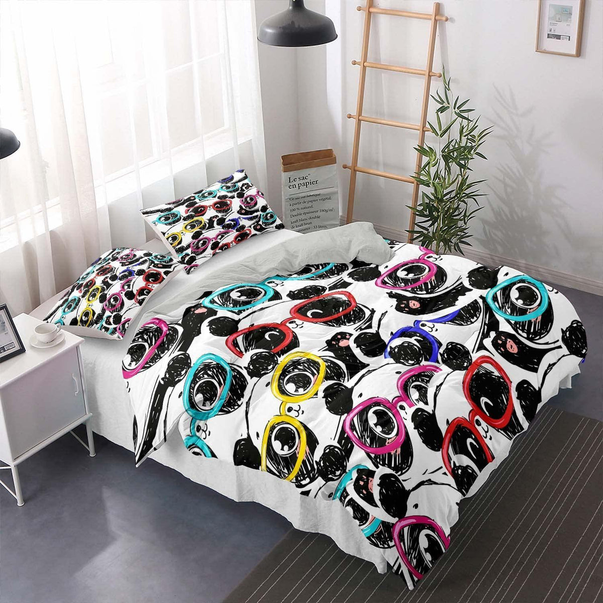 Panda Bettwäsche Set 200x200 cm – Niedliches Tier Motiv für Kinder