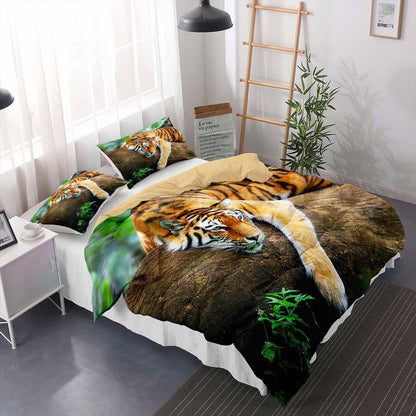 Tiger Druck Bettwäsche Set 200x220cm + 2 Kissenbezüge