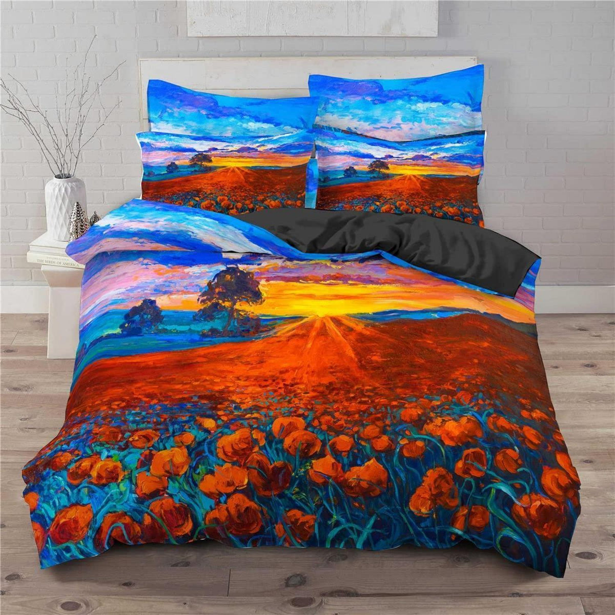 Gelbe Sonnenblumen Bettwäsche Set – Mikrofaser 155x220cm
