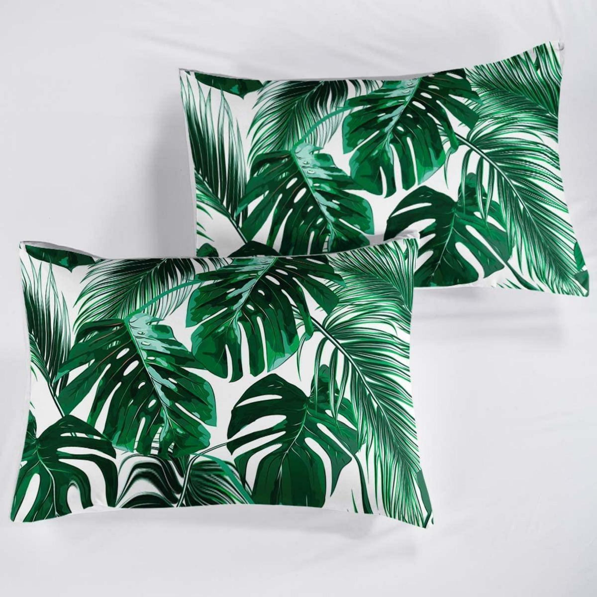Grüne Blätter Bettwäsche Set 155x220cm - Mikrofaser Bettbezug