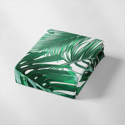 Grüne Blätter Bettwäsche Set 155x220cm - Mikrofaser Bettbezug