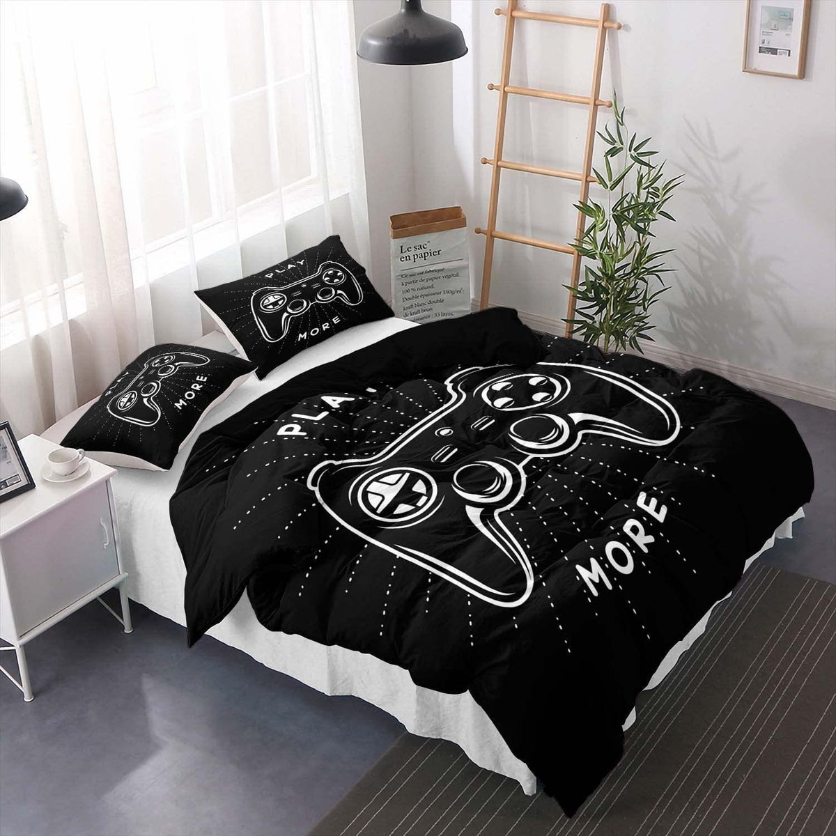 Gamer Bettwäsche Set 200x200cm – Gamepad Bettbezug für Kinder & Teenager