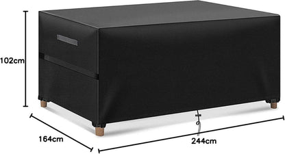 MEELOTOP Gartenmöbel Abdeckung 420D Oxford Wasserdicht Schwarz 244x164x102cm