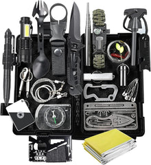 Survival Kit 21-in-1 Outdoor Notfallset mit Kompass und Taschenlampe