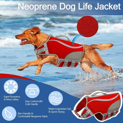 Schwimmweste Hunde Neopren Rettungsweste Klettverschluss S Rot