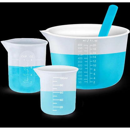 Silikon Messbecher Set für Epoxidharz & Basteln (4er Set)