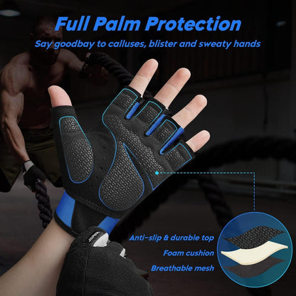 Fitness Handschuhe Trainings Crossfit Bodybuilding Blau XL