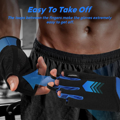 Fitness Handschuhe Trainings Crossfit Bodybuilding Blau XL