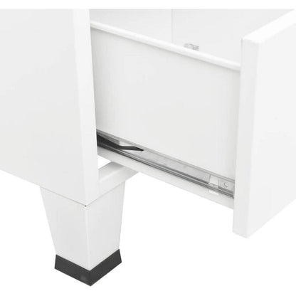 Kleiderschrank Metall Weiß 90x50x180cm Industrial Stil
