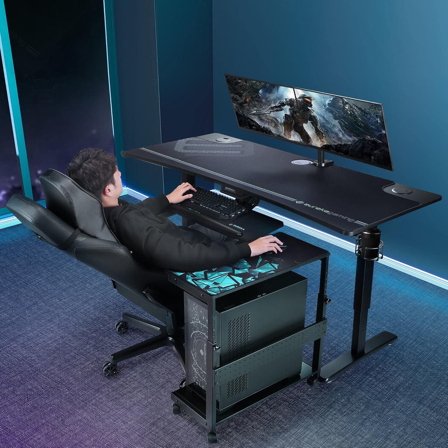 Höhenverstellbarer Computer Tower Ständer ATX Schwarz