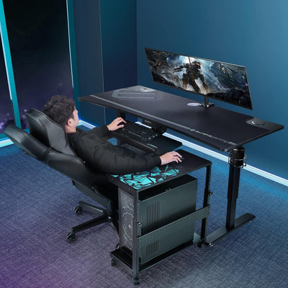 Höhenverstellbarer Computer Tower Ständer ATX Schwarz