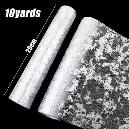 Tischläufer Silber Glänzend 29cm x 9m Polyester für Hochzeit