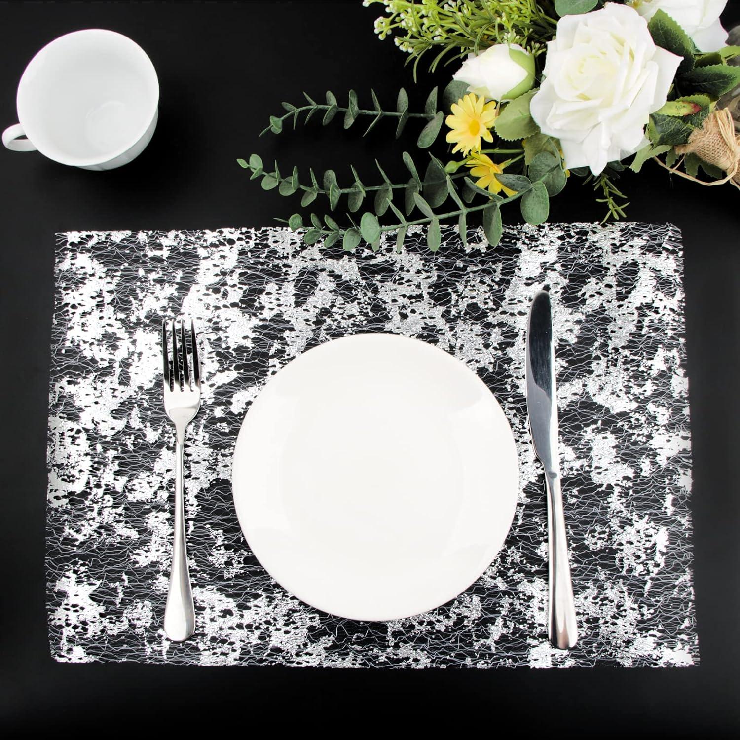 Glänzend Silber Tischläufer 29cm x 9m Polyester für Hochzeit Weihnachten Fest