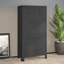 Kleiderschrank Anthrazit Metall Industrial Stauraum