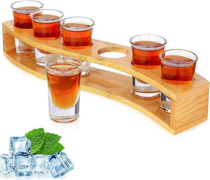 Schnapsgläser-Set Halter Glas Likör-Shots Tequila Whisky Bar Gift