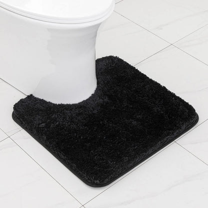 Badematte U-Form rutschfest Schwarz 50x50 cm