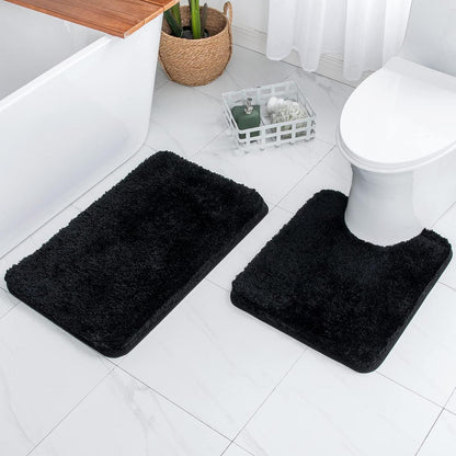 Badematte U-Form rutschfest Schwarz 50x50 cm