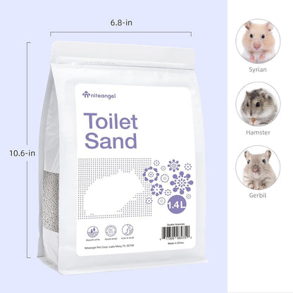 Niteangel Hamster Sandbad Training Streu 1,4L x 2 - Lila