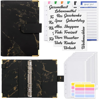 KONVINIT A6 Budget Binder Set mit Geldumschlägen und