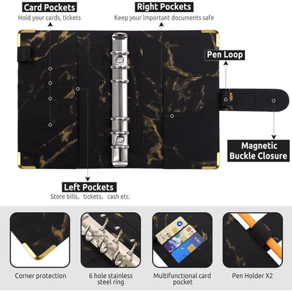 KONVINIT A6 Budget Binder Set mit Geldumschlägen und