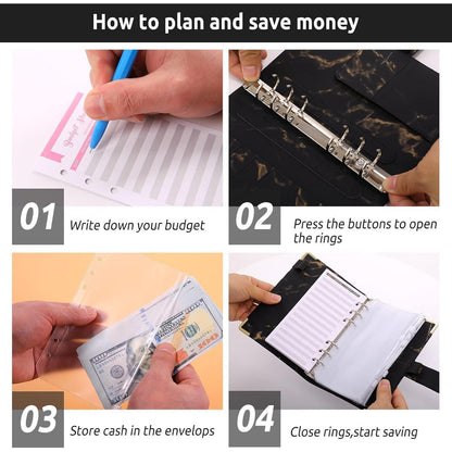 KONVINIT A6 Budget Binder Set mit Geldumschlägen und