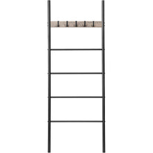 Handtuchleiter mit 5 Haken, Greige + Schwarz
