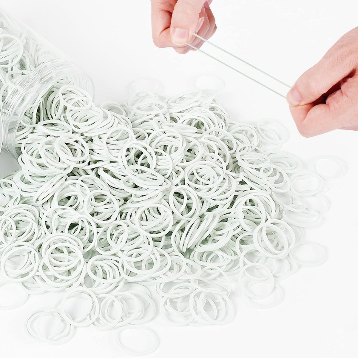 Elastische weiße Haargummis Baby Mädchen Kinder 1000