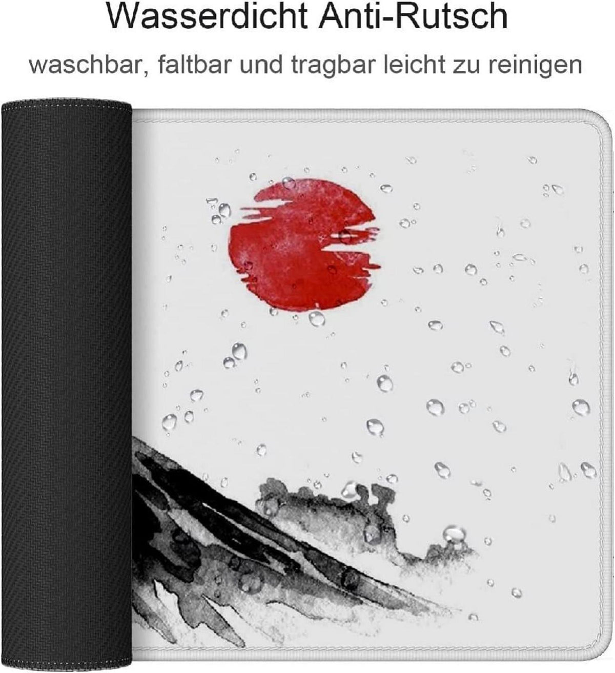 Gaming Mauspad Weiß XXL 800 x 300 mm Japan Tuschemalerei Anti-Rutsch