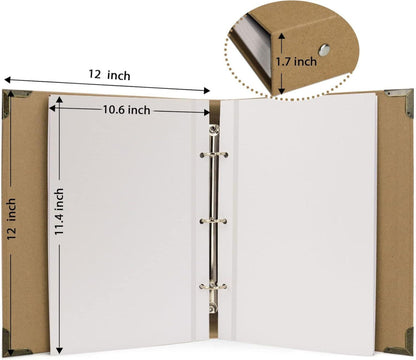 Fotoalbum Selbstklebend 60 Seiten Hardcover Scrapbook DIY Kit 30x30cm
