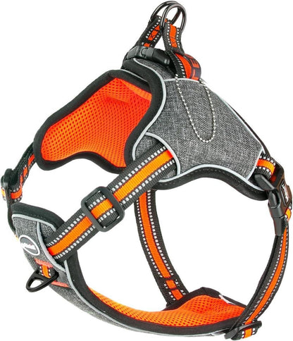 No-Pull Hundegeschirr Nylon reflektierend atmungsaktiv orange M