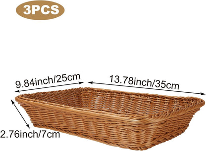 3er Set Geflochtene Brötchenkörbe Stapelbar Brotkörbchen