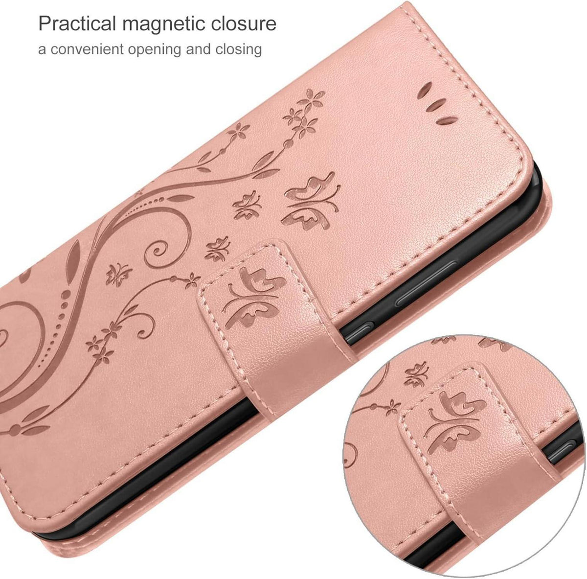 Samsung Galaxy A52 5G/4G/A52S 5G Lederhülle Flip Wallet Schutzhülle Roségold