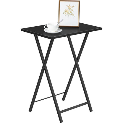 Beistelltisch Klappbar 2er Set Industriestil Schwarz