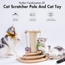 MEWOOFUN Katzenspielzeug Holz Roller 2-lagiger Drehteller