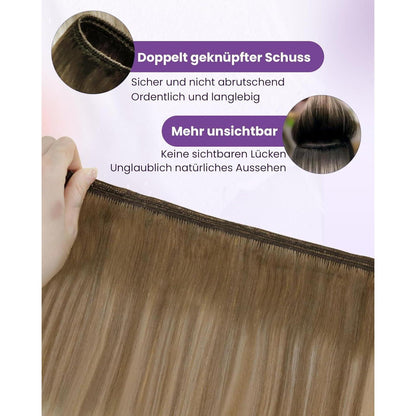 Echthaar Tressen Blond Balayage Ombre #8/18/60 30cm