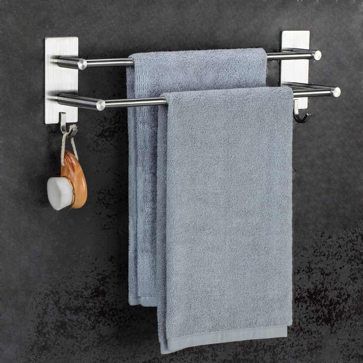 Doppelter Handtuchhalter Edelstahl ohne Bohren 43.5cm Plata