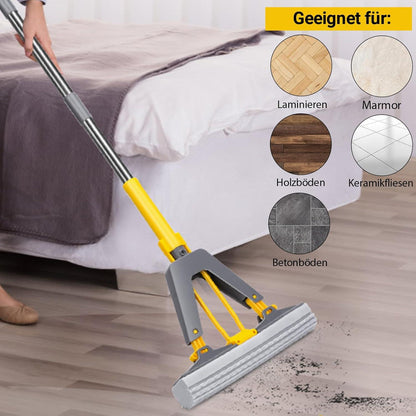 Bodenwischer Set PVA Schwamm Wischmop 3er Set Wischmopp Auswringfunktion