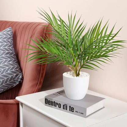 Künstliche Areca Palme 40cm Topf Deko Pflanze für Wohnzimmer, Schlafzimmer, Büro, Badezimmer