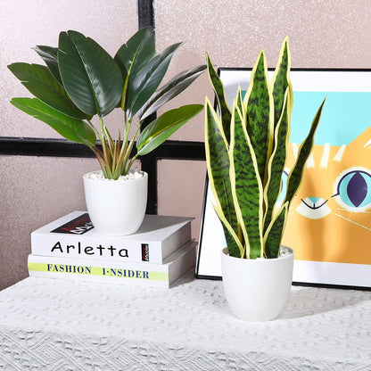 Künstliche Pflanzen Set 40cm Topf Indoor Dekoration Wohnzimmer