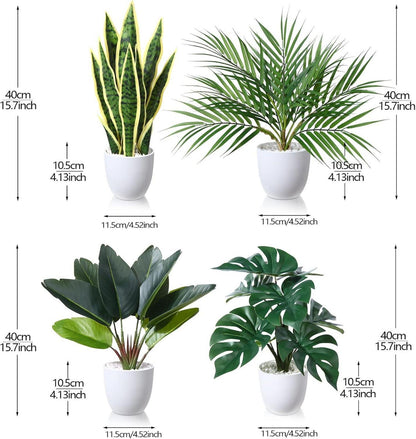 Künstliche Pflanzen Set 40cm Topf Indoor Dekoration Wohnzimmer