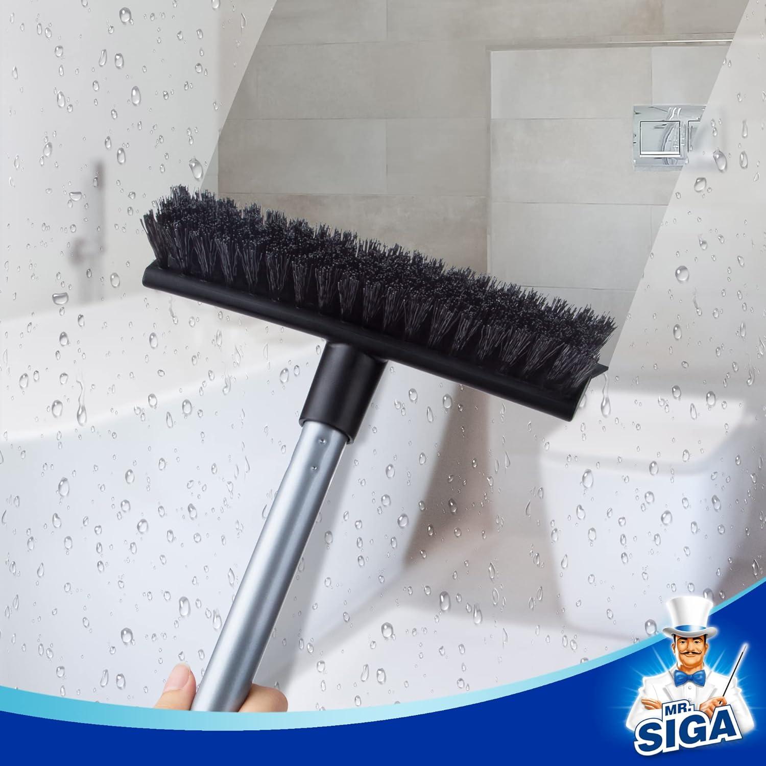 Bodenschrubber mit langem Griff, 2 in 1 Schrubberbürste mit