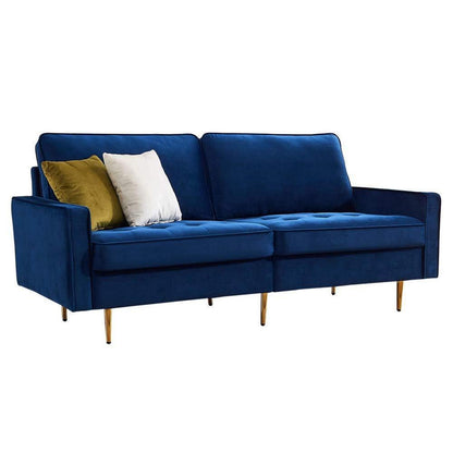 Modernes Samt Sofa 2-Sitzer Blau – Bequem & Pflegeleicht