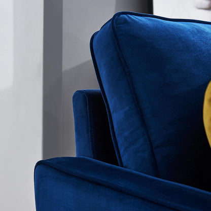 Modernes Samt Sofa 2-Sitzer Blau – Bequem & Pflegeleicht