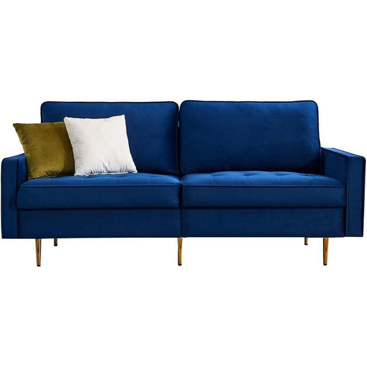 Modernes Samt Sofa 2-Sitzer Blau – Bequem & Pflegeleicht