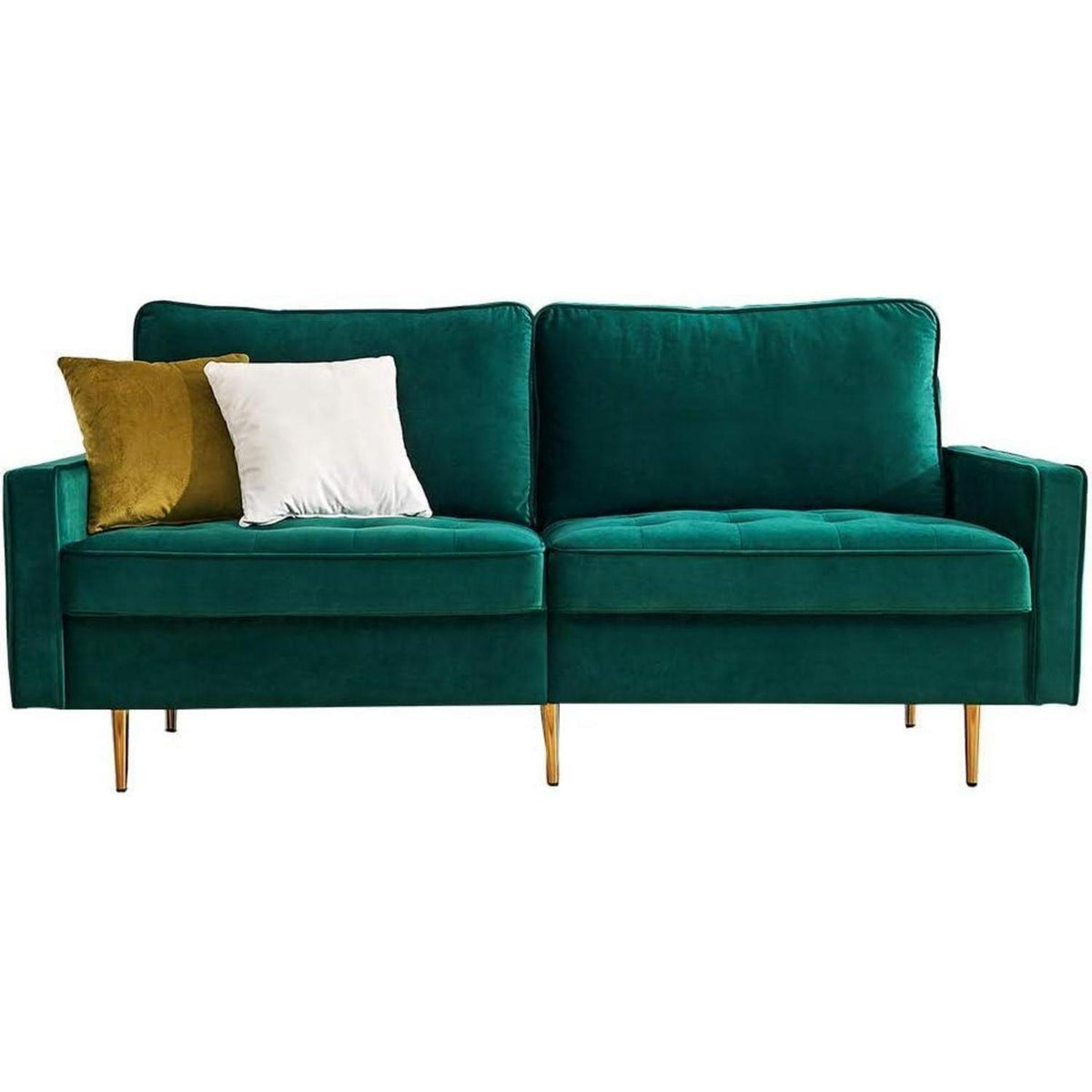 Modernes Samt Sofa 2-Sitzer Smaragdgrün – Bequem & Pflegeleicht