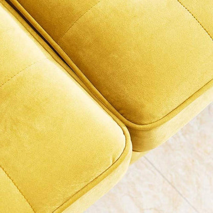 Modernes Samt Sofa 2-Sitzer – Gelb, Einfach Aufbauen