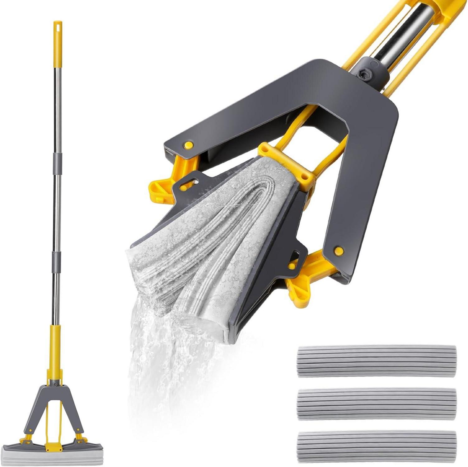 Schwamm Wischmopp Set 130 cm Super Saugfähige Schwamm Köpfe