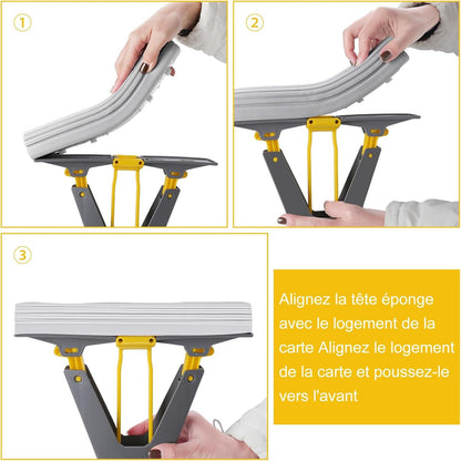 Masthome Wischmopp Set 130cm Bodenwischer 3 Schwamm Köpfe